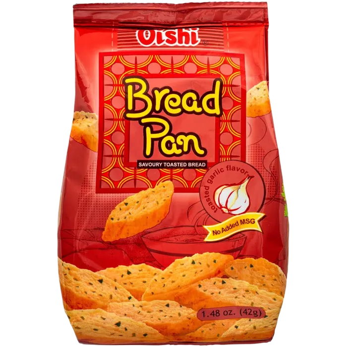 OISHI Bread Pan Toasted Garlic 42G – Knuspriger Knoblauchbrot-Snack