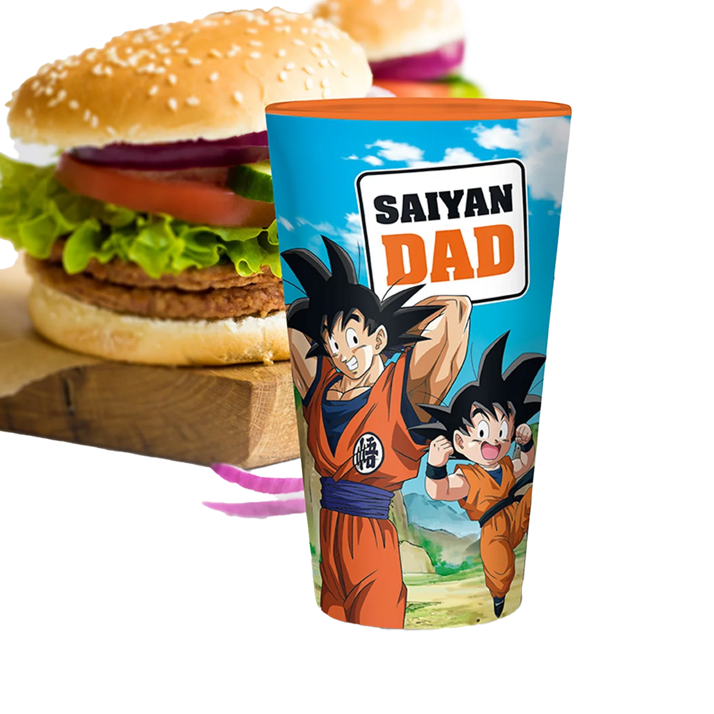 DRAGON BALL Large Glass Saiyan Dad 400ML