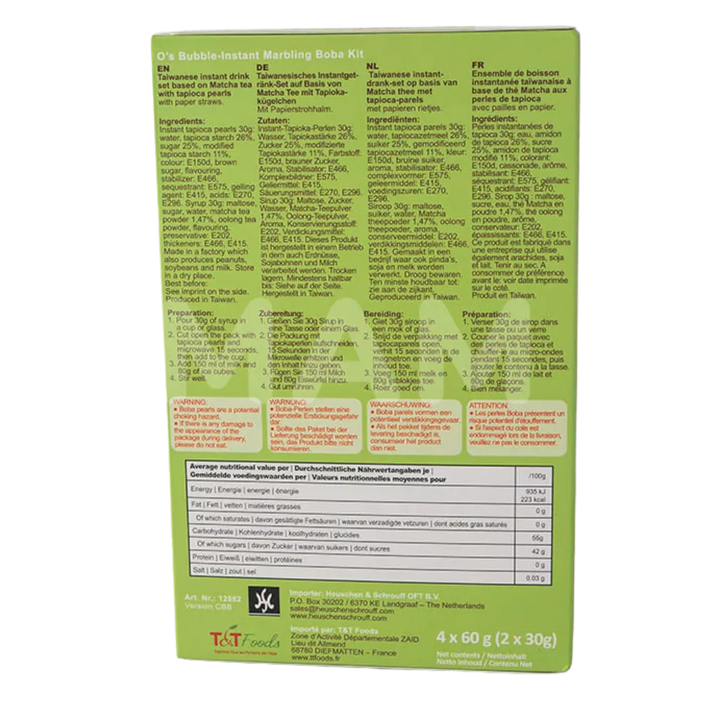 O's Bubble Instant Boba Matcha Tee 240G