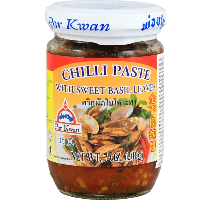 POR KWAN Chilli Paste mit Süßem Basilikum 200G