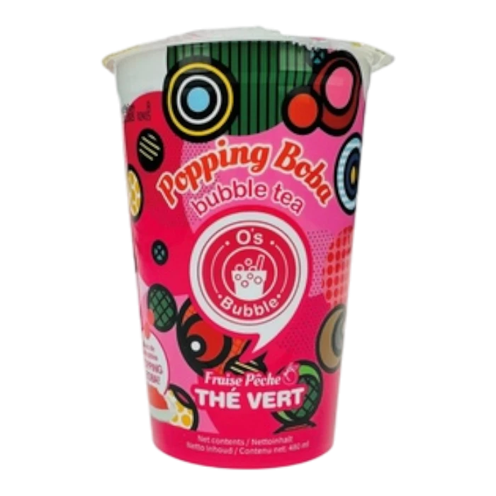 O'S Popping Boba Erdbeer Pfirsich Einzelpack 480ML
