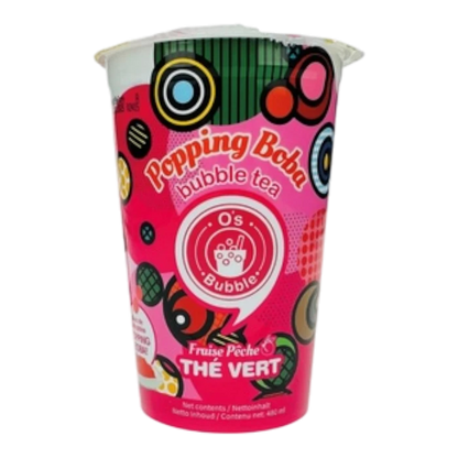O'S Popping Boba Erdbeer Pfirsich Einzelpack 480ML