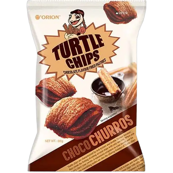 ORION Turtle Chips Schoko Churros 80G