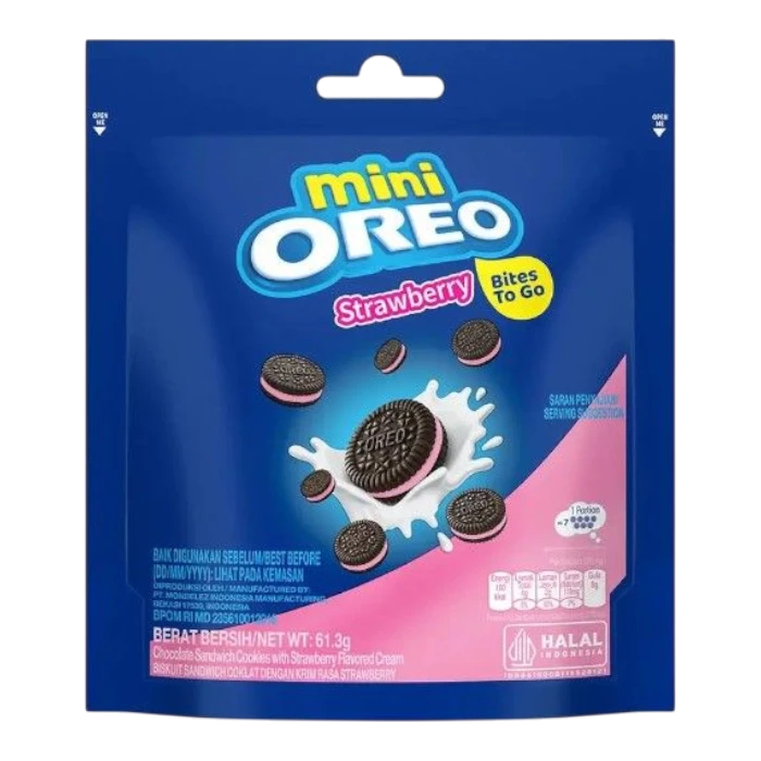 OREO Mini Choco Sandwich Cook. Pouch Strawb.61,3G