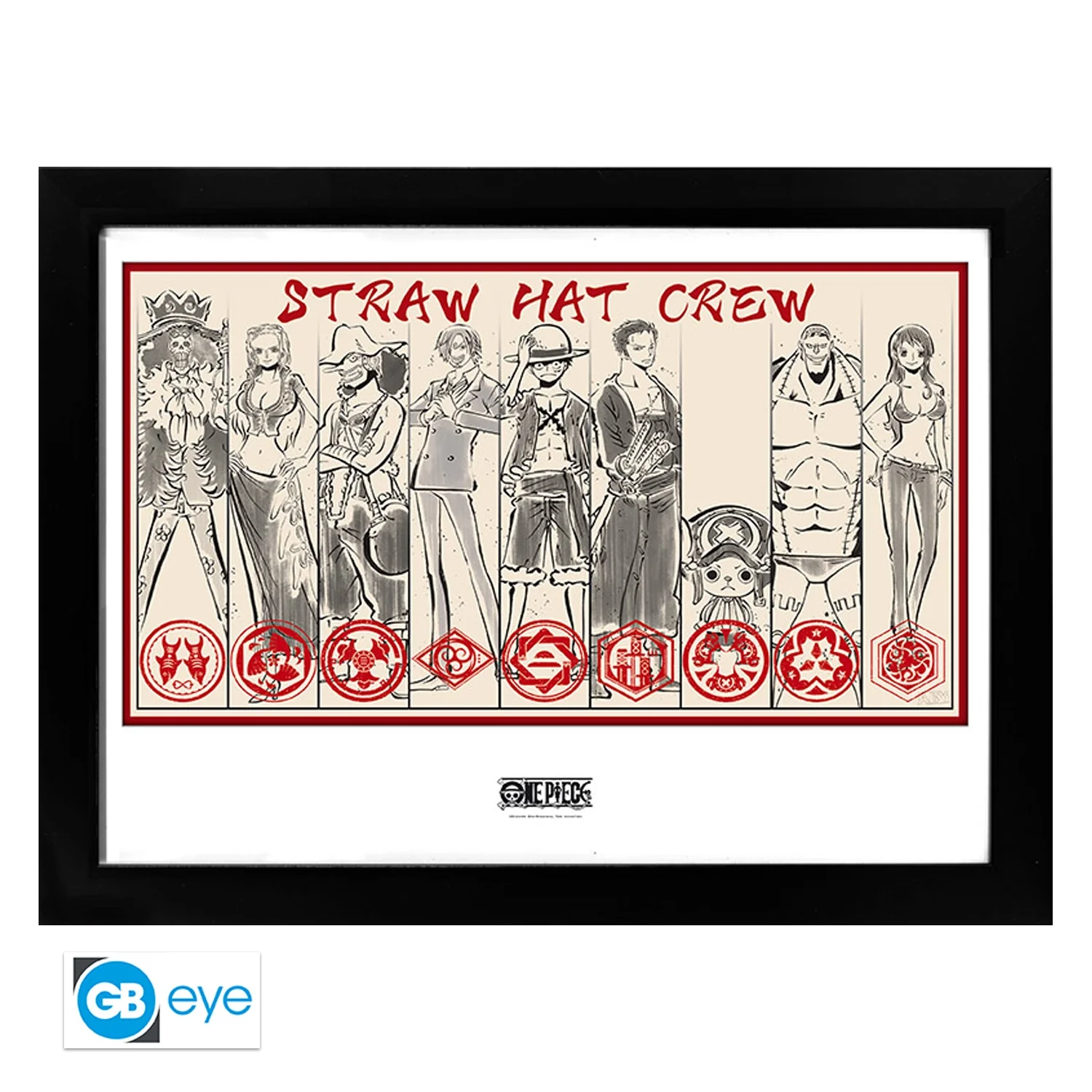 ONE PIECE Framed Print Straw Hat Crew 30x40
