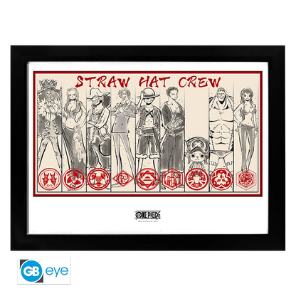 ONE PIECE Framed Print Straw Hat Crew 30x40