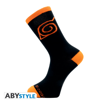 NARUTO SHIPPUDEN Socks Black&Orange Konoha