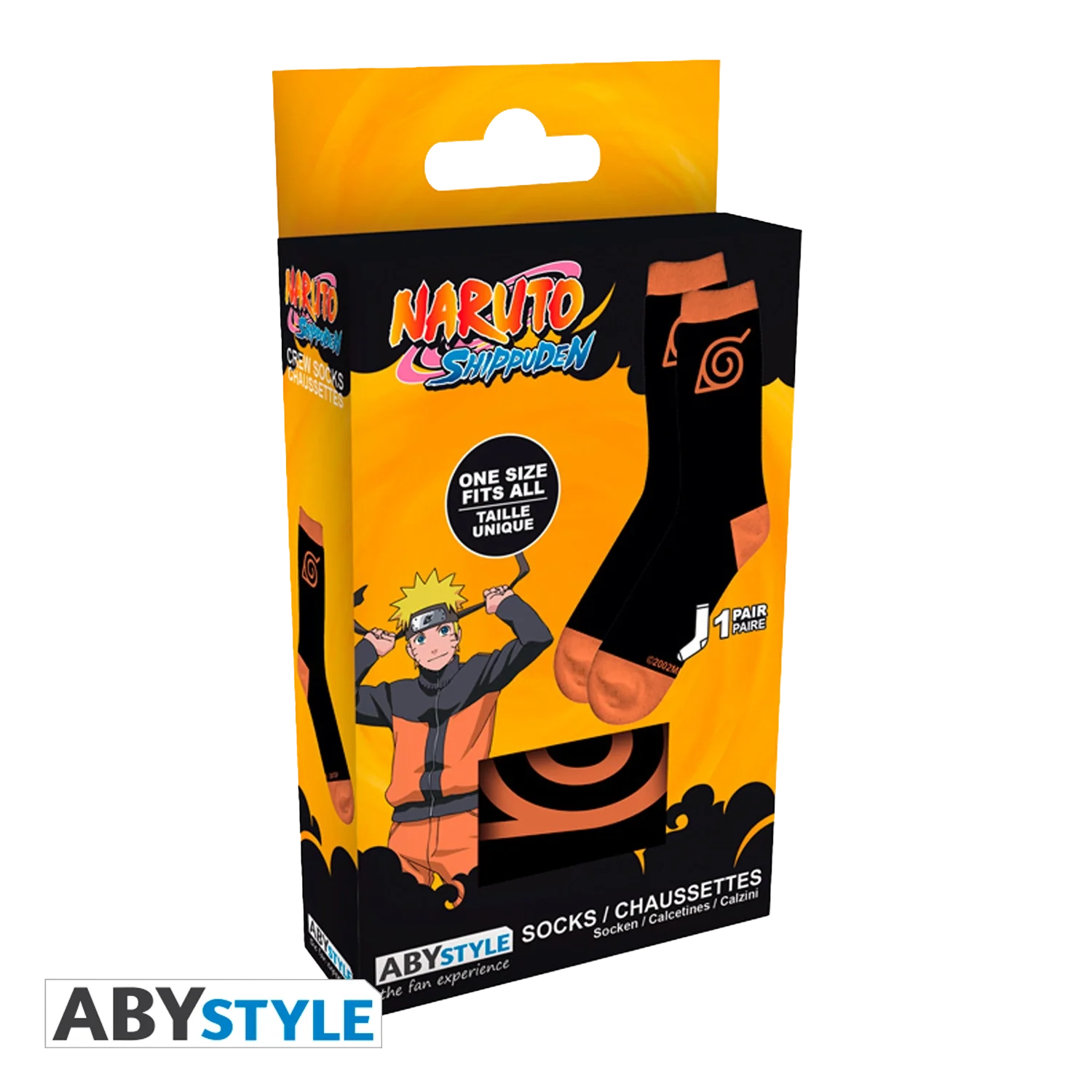 NARUTO SHIPPUDEN Socks Black&Orange Konoha