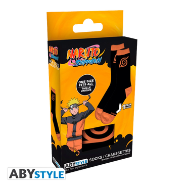 NARUTO SHIPPUDEN Socks Black&Orange Konoha