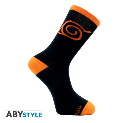 NARUTO SHIPPUDEN Socks Black&Orange Konoha
