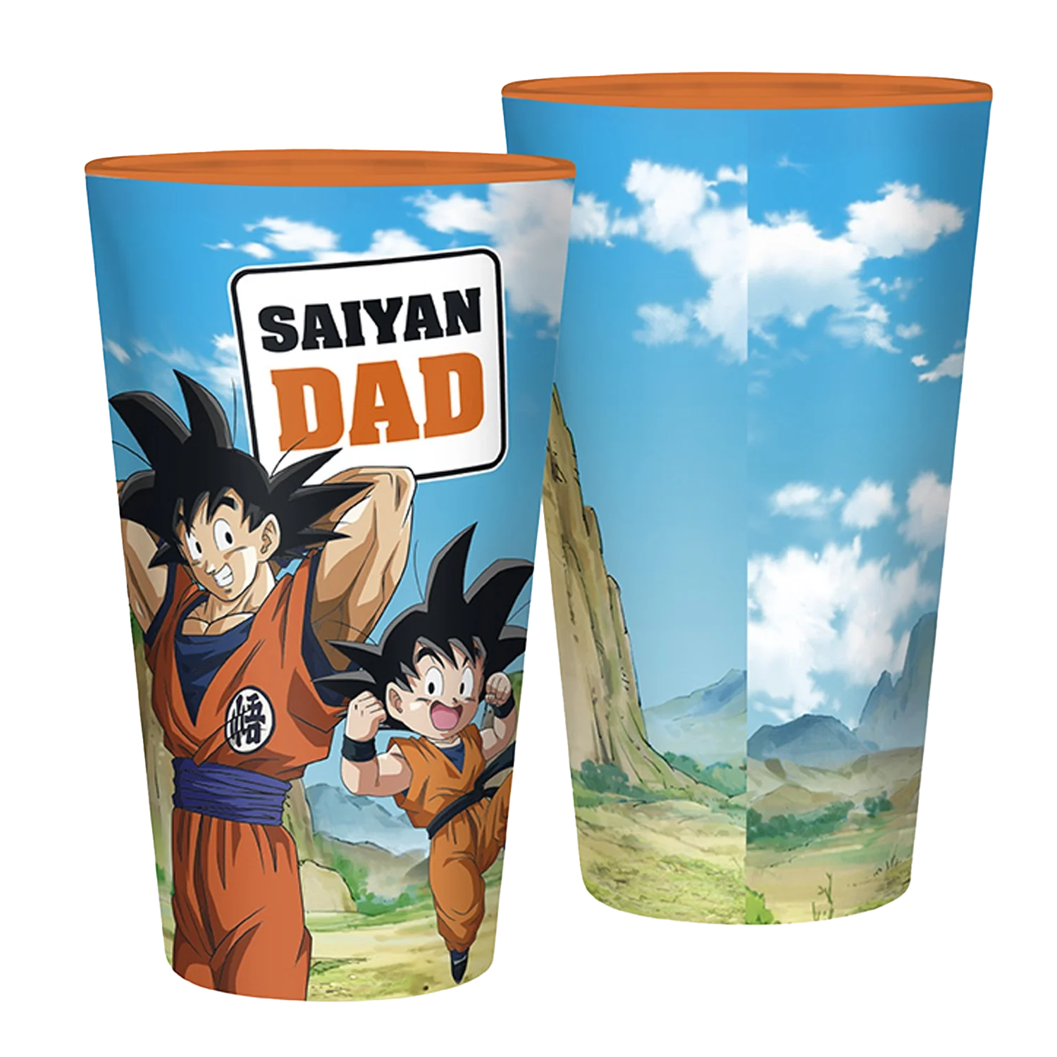 DRAGON BALL Large Glass Saiyan Dad 400ML