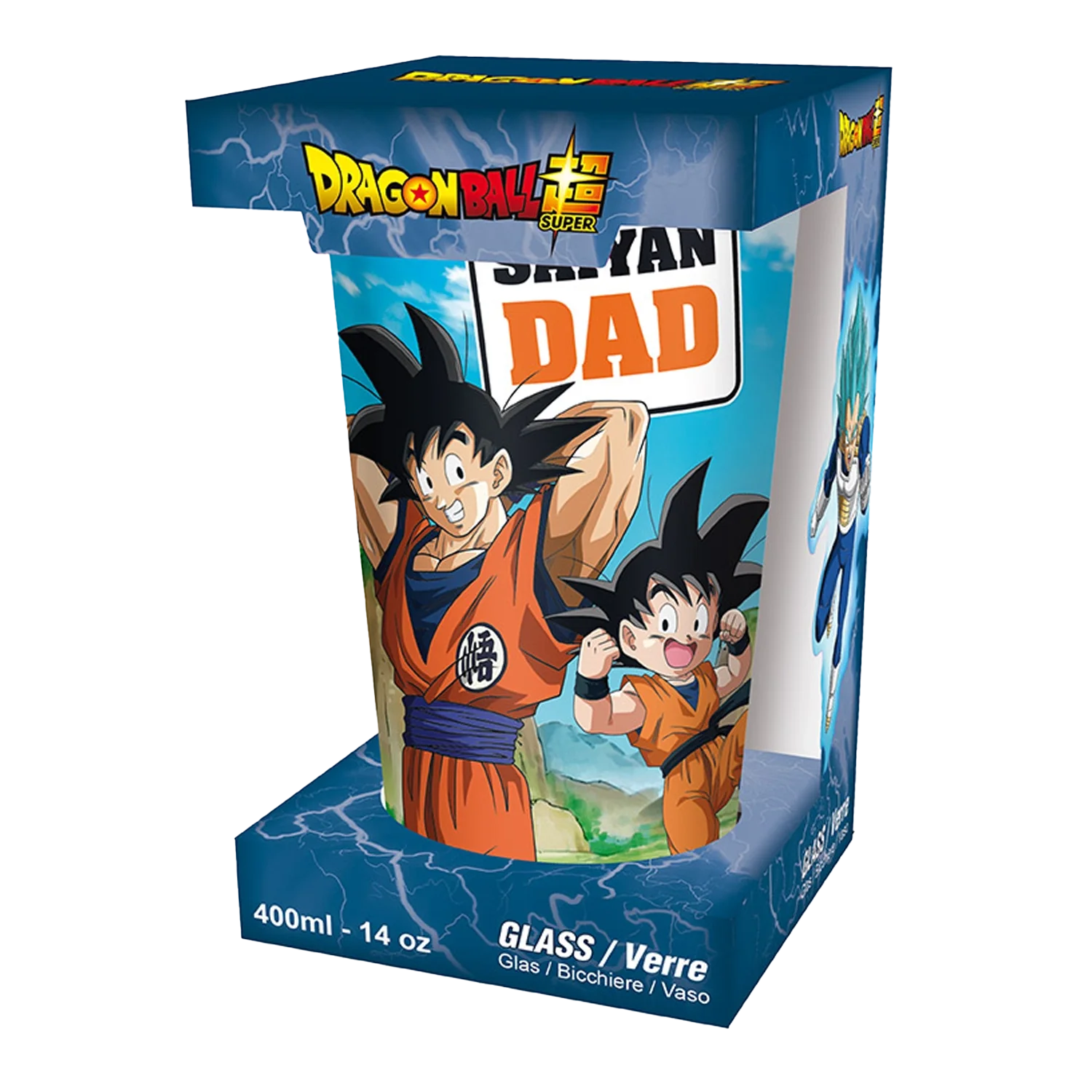 DRAGON BALL Large Glass Saiyan Dad 400ML