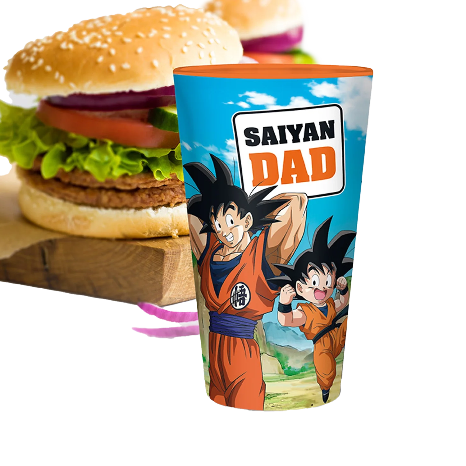 DRAGON BALL Large Glass Saiyan Dad 400ML