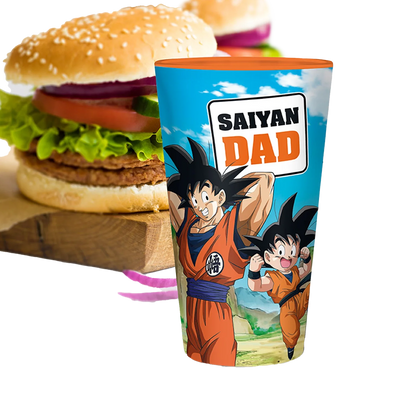 DRAGON BALL Large Glass Saiyan Dad 400ML