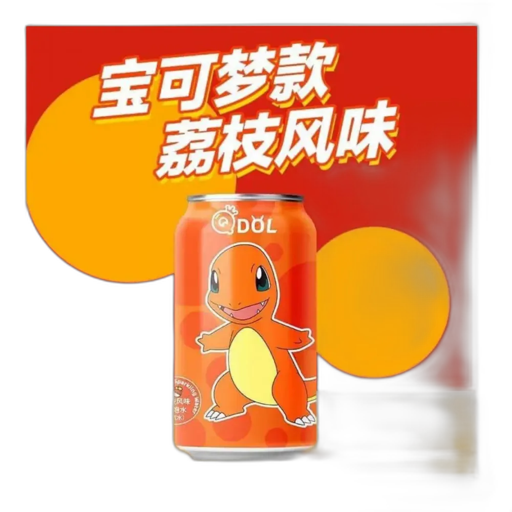 QDOL Lychee Sparkling Water – Pokémon Litschi-Getränk 330ML