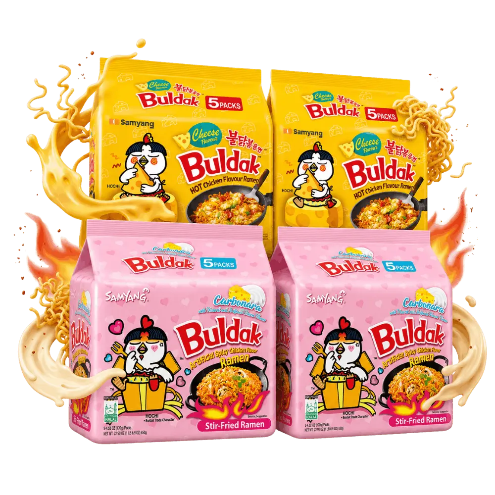 SAMYANG Buldak Cheese & Carbonara Bestseller Set – 20x Hot Chicken Ramen