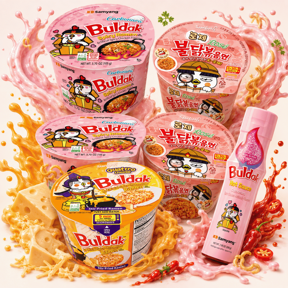 SAMYANG Buldak Creamy Bowl Experience – 7-teiliges Ramen & Sauce Bundle