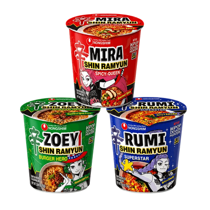 NONGSHIM Shin Ramyun Demon Hunters Cup Mix 3x68 g - Limited Edition